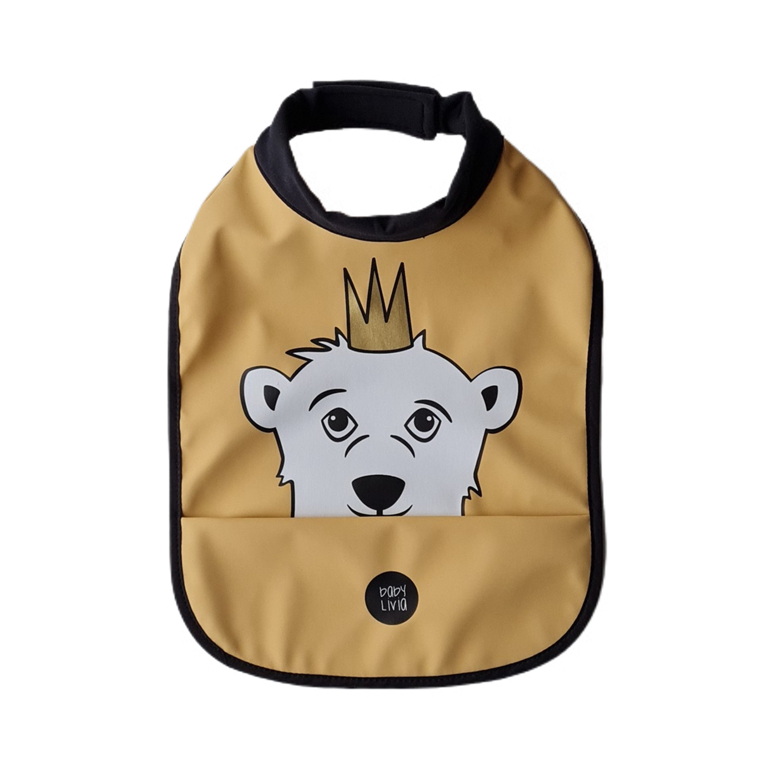 Baveta babyLivia – urs polar mustariu