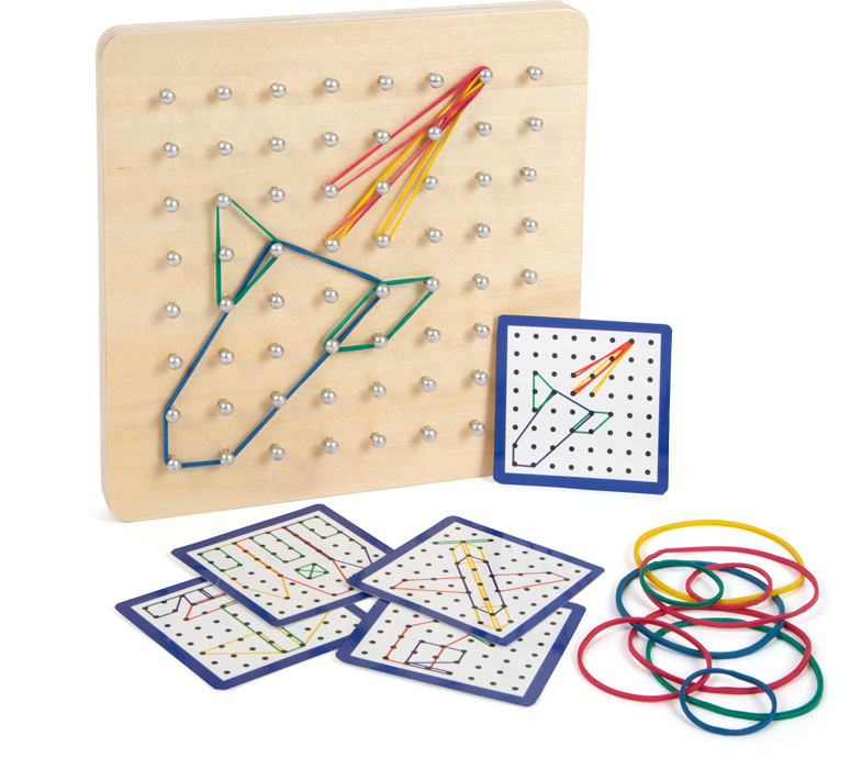 Joc creativ cu elastice colorate Geoboard Small Foot